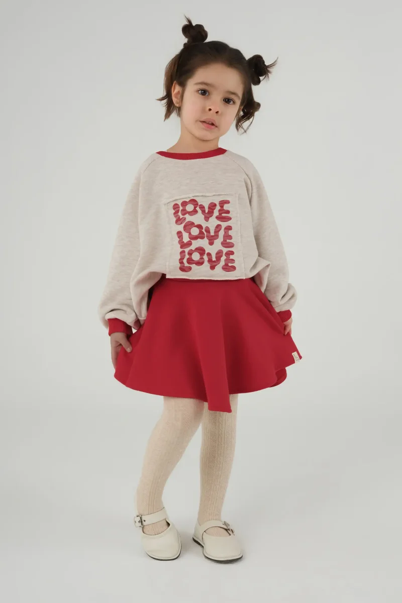 Reglan Kol Sweat Bej Love - 2