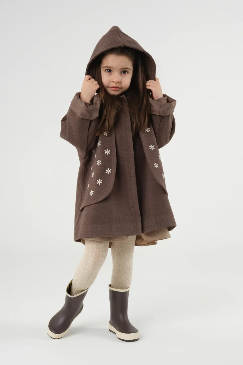 Rüzgarlıklı Kaşe Kaban Kahve - 2