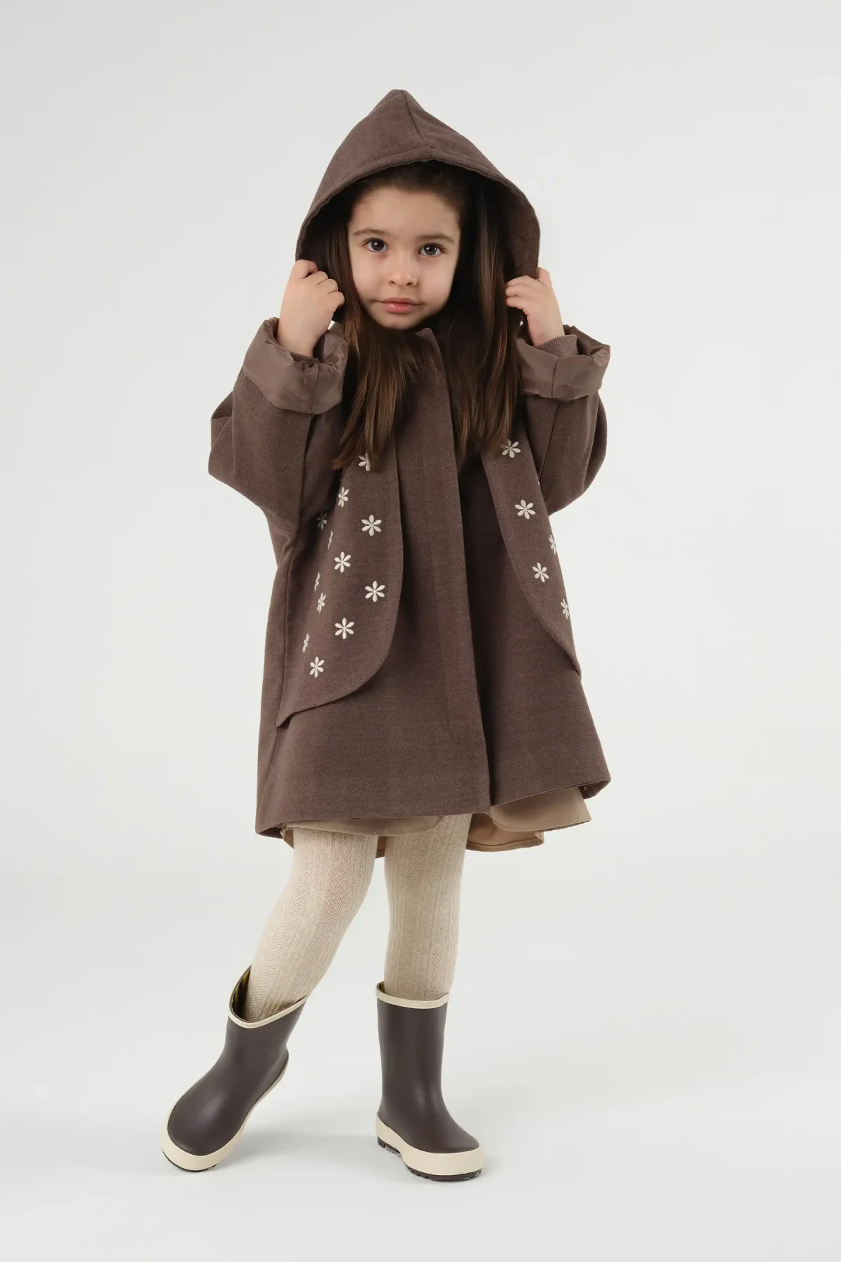 Rüzgarlıklı Kaşe Kaban Kahve - 2