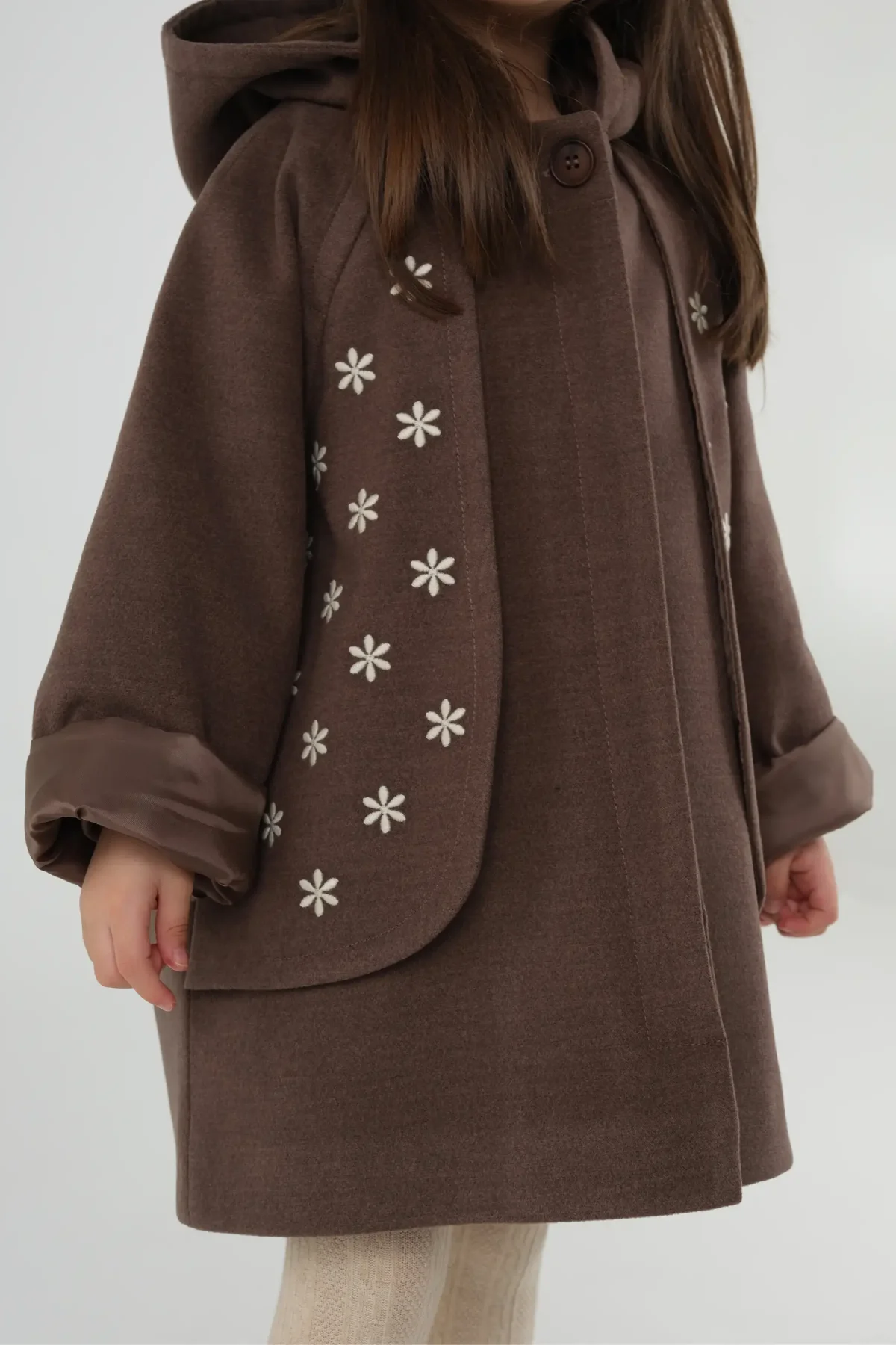 Rüzgarlıklı Kaşe Kaban Kahve - 5