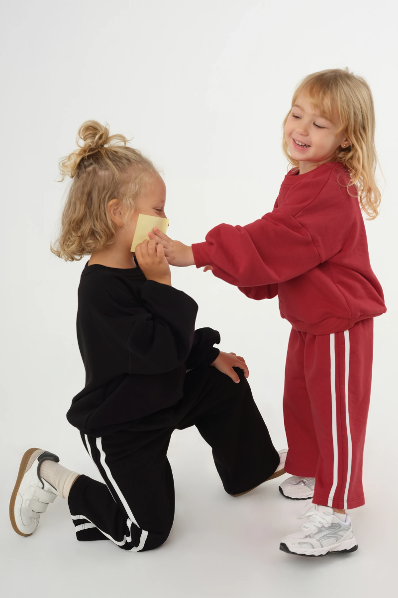 Şeritli Eşofman Altı Kırmızı - Mioma Kids (1)