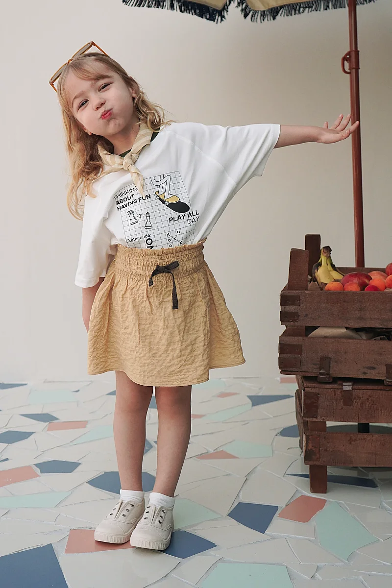 Şortlu Etek Pastel Sarı - Mioma Kids